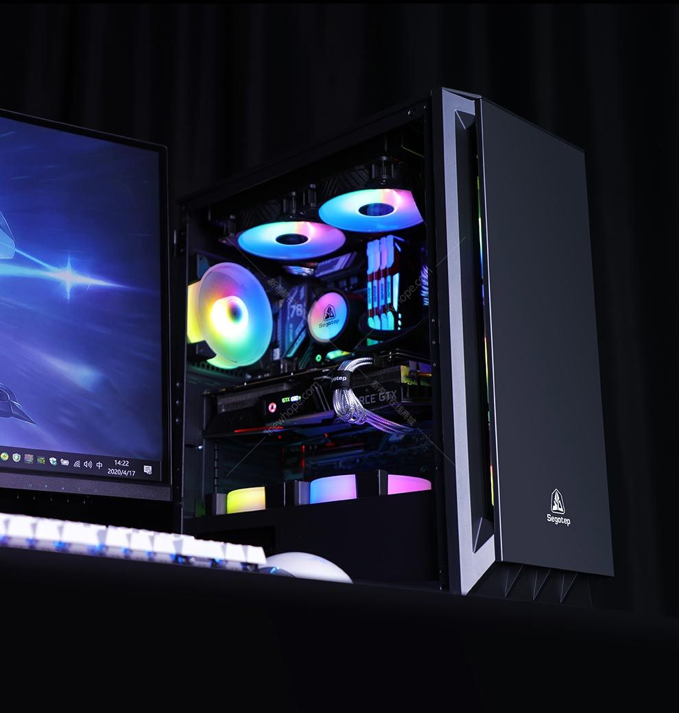 鑫谷直男1号黑色机箱支持360水冷