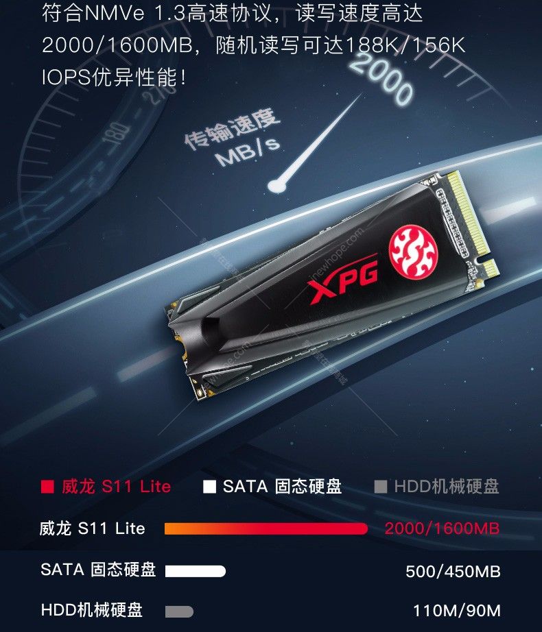威刚(adata) s11 lite 256g m.2 nvmexpg威龙