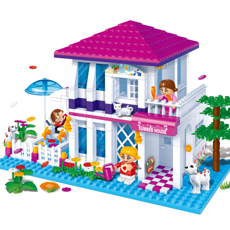 邦宝banbao6105女孩系列假日别墅拼装小颗粒积木儿童益智玩具425颗粒