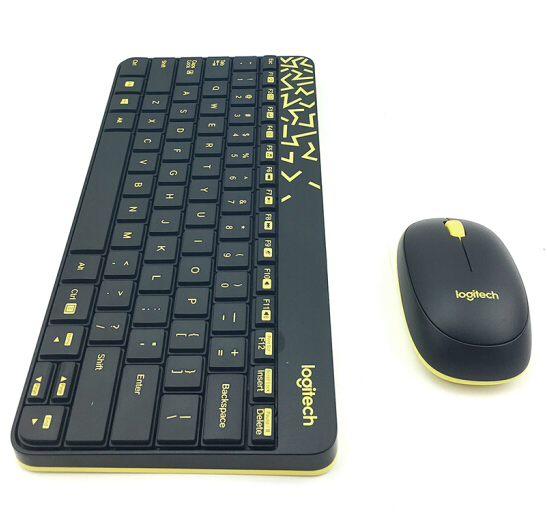罗技(logitech)mk240 nano 无线键盘套装 黑 黄