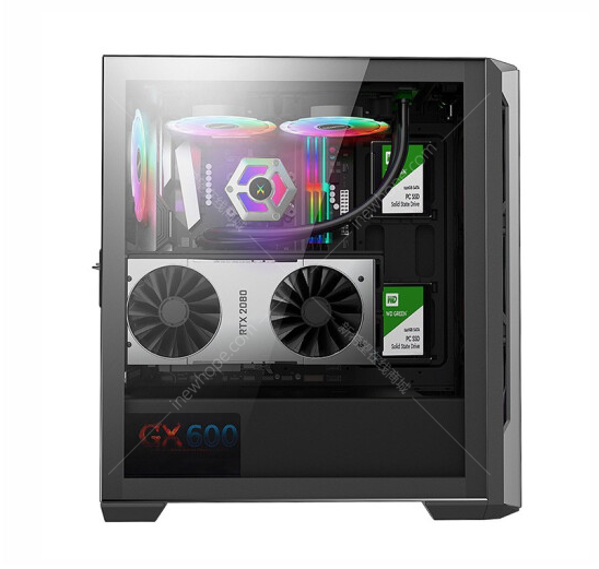 航嘉huntkeygx680h台式机电脑机箱黑色