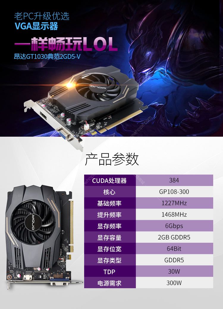 昂达ondagt1030典范2gd5显卡