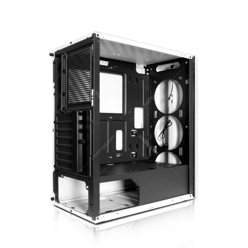 动力火车es280白色机箱全景侧透下置电源atxusb30支持ssd背走线